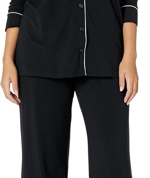 Women's Cotton Modal Long-Sleeve Shirt and Full-Length Bottom Pajama Set