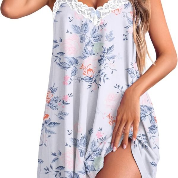 Women Lace Nightgown Sexy Spaghetti Strap Cami Sleeveless Chemise Sleepwear Sleep Dress